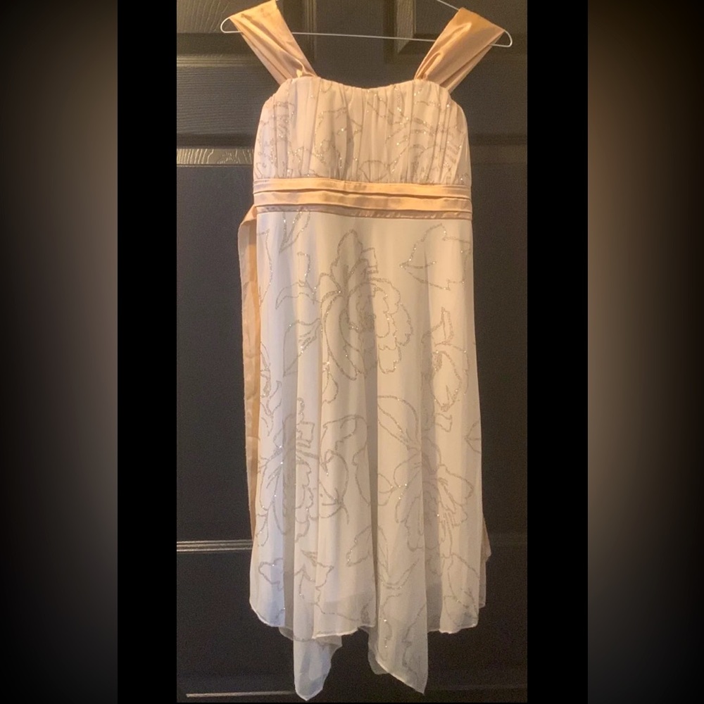 Gold and white glitter dress